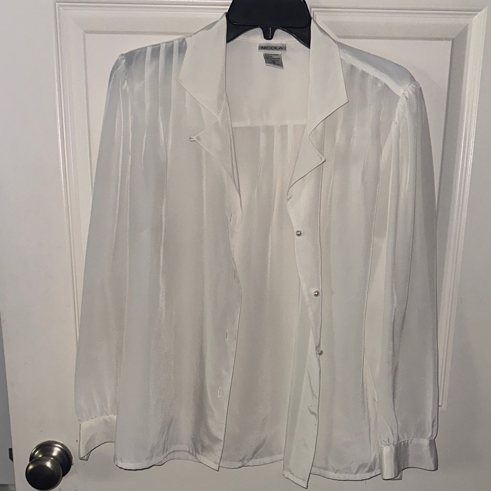 Nicola Elegant Cream Button Down Shirt